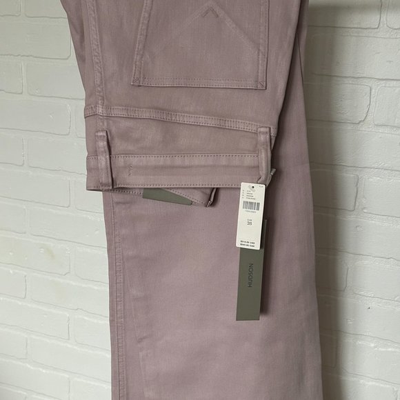 NWT Anthropologie Hudson Rosie High-Rise Wide-Leg Ankle Pink Jeans - Picture 7 of 11